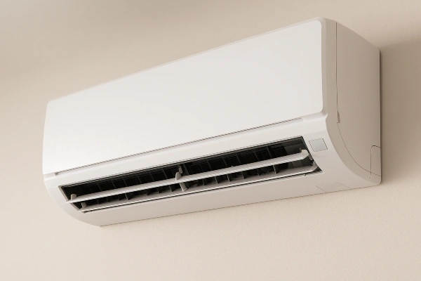 a mini-split AC unit mounted on a wall